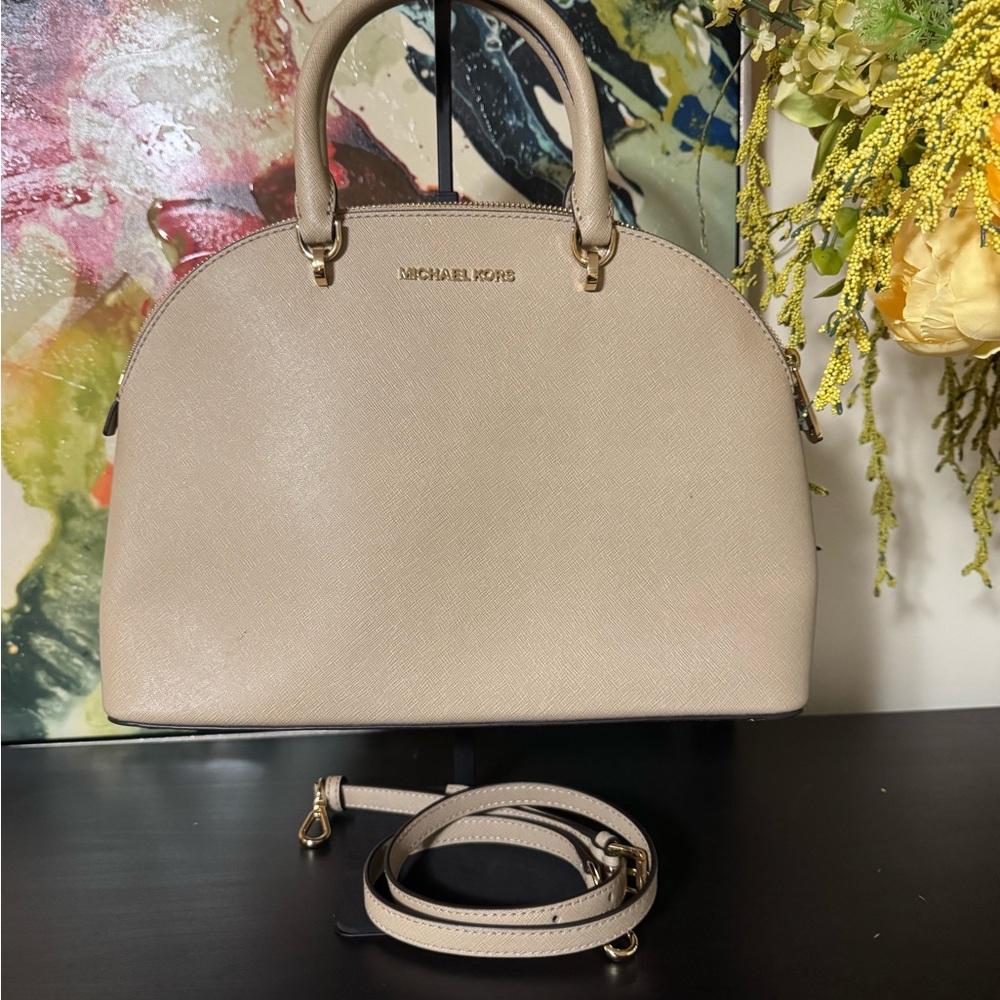 Michael Kors Cream Satchel Bag